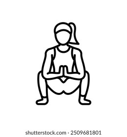 Garland Pose Outline Icon, Vector illustration