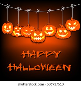 Garland of pumpkins halloween