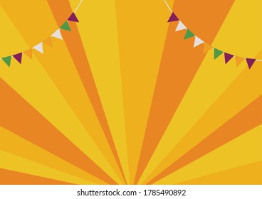 Garland with a radiant Halloween background. Vector image.