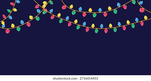 Conjunto de guirnaldas colgando Vector plana decoración de invierno para el Anuncio, Elementos brillantes