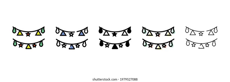 garland set vector type icon
