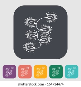 Garland. Single flat icon on the button. Vector illustration.