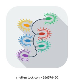 Garland. Single flat icon on the button. Vector illustration.