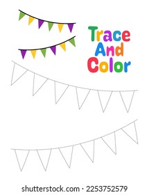 Garland tracing worksheet for kids