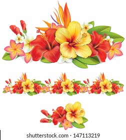 Garland of of tropical flowers