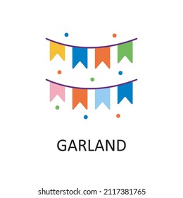 Garland Vektorgrafik Flaches Symbol Design Illustration. Home Improvement Symbol auf weißem Hintergrund EPS10 Datei