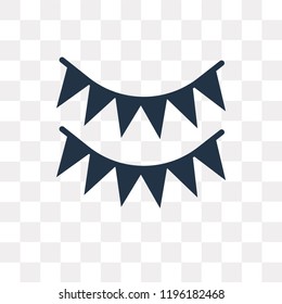 Garland vector icon isolated on transparent background, Garland transparency concept can be used web and mobile