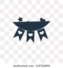Garland vector icon isolated on transparent background, Garland transparency concept can be used web and mobile