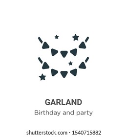 Garland vector icon on white background. Flat vector garland icon symbol sign from modern birthday and party collection for mobile concept and web apps design.