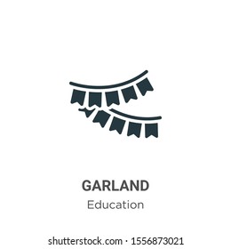 Garland vector icon on white background. Flat vector garland icon symbol sign from modern graduation and education collection for mobile concept and web apps design.