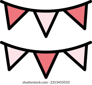 garland Vector illustration on a transparent background. Premium quality symmbols. Line Color vector icons for concept and graphic design.