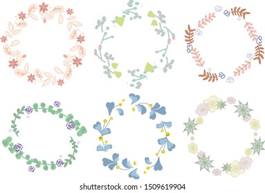 garland vector illustration set with tender colors