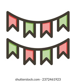 Garland Vector Thick Line Filled Colors Icon For Personal And Commercial Use.
