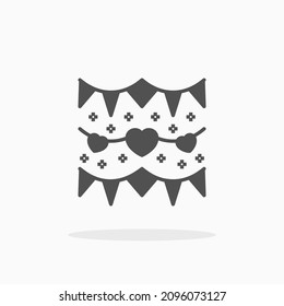 Garland Wedding Love icon. Solid or glyph style. Vector illustration. Enjoy this icon for your project.