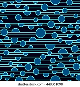 Garlands. Abstract seamless pattern with rounds and lines. Can be used for wallpaper, pattern fills, web page background, surface textures.