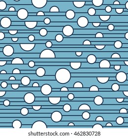 Garlands. Abstract seamless pattern with rounds and lines. Can be used for wallpaper, pattern fills, web page background, surface textures.
