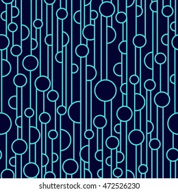 Garlands. Abstract seamless pattern with rounds and lines. Can be used for wallpaper, pattern fills, web page background, surface textures.