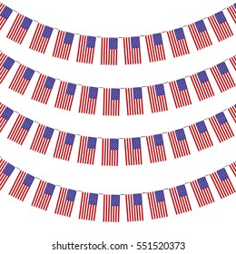 Garlands of American flags