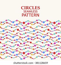 Garlands, Border seamless pattern with bubbles. Can be used for wallpaper, pattern fills, web page background,surface textures. Border ornament with beads.