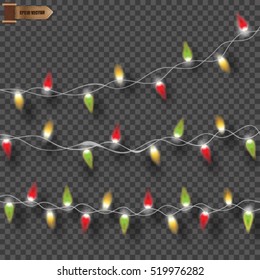 Garlands, Christmas decorations lights effects.