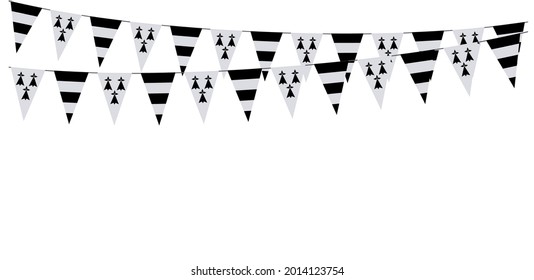 Garlands in the colors of Brittany on a white background