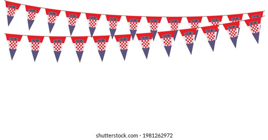 Garlands in the colors of Croatia on a white background	
