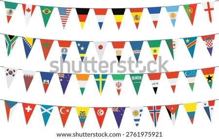 Garlands in the colors of different countries