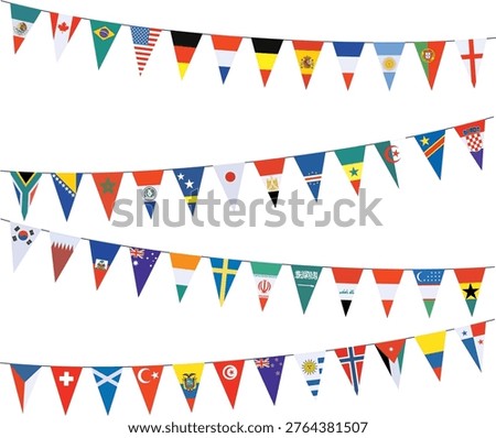 Garlands in the colors of different countries

