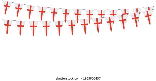 Garlands in the colors of England on a white background 