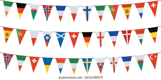 Garlands in the colors of European countries