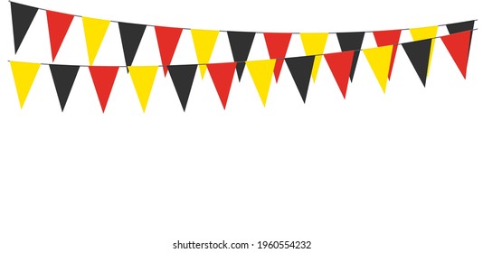 Garlands with the colors of Germany on a white background 