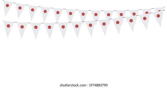 Garlands in the colors of Japan on a white background	
 