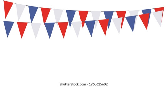 Garlands with the colors of Netherlands, on a white background