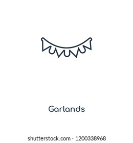 Garlands concept line icon. Linear Garlands concept outline symbol design. This simple element illustration can be used for web and mobile UI/UX.