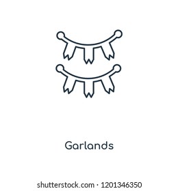 Garlands concept line icon. Linear Garlands concept outline symbol design. This simple element illustration can be used for web and mobile UI/UX.