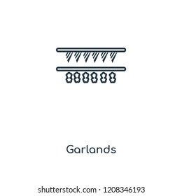 Garlands concept line icon. Linear Garlands concept outline symbol design. This simple element illustration can be used for web and mobile UI/UX.