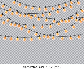 Garlands. Decorations lights effects.