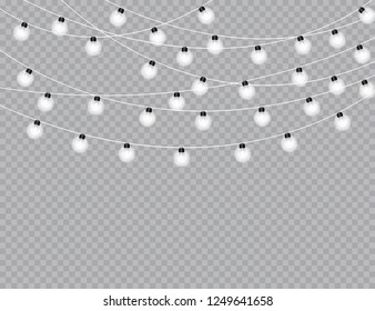 Garlands. Decorations lights effects. Vector illustration for design