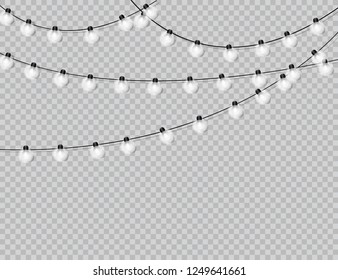 Garlands. Decorations lights effects. Vector illustration for design