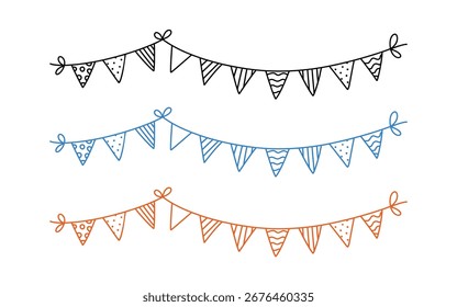 Garlands Flagge Symbol Set Vektor. Feiertagssymbol. Vektorgrafik.