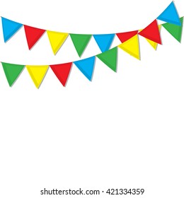 Garlands of flags on a white background.Vector illustration.