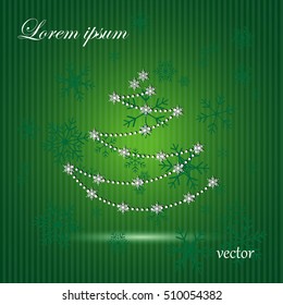 garlands in the form of a Christmas tree