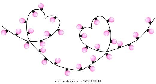 Garlands in the form of hearts. garlands for celebration decoration design. Stock image. EPS 10.