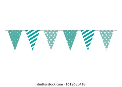 garlands hanging decoration isolated icon vector illustration design