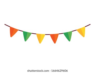 garlands hanging decoration isolated icon vector illustration design