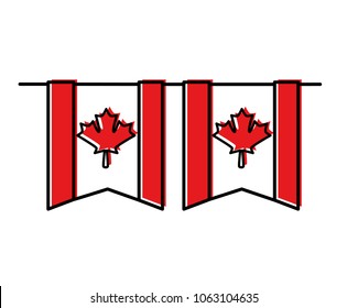garlands hanging with flag canadian