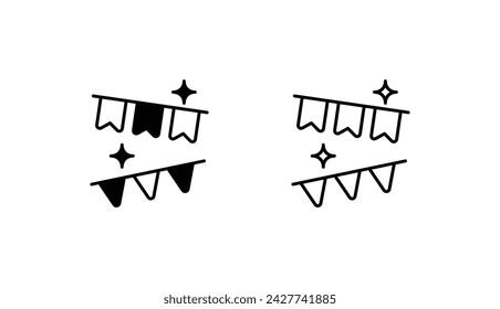 Diseño de icono de guirnaldas con fondo blanco ilustración de stock