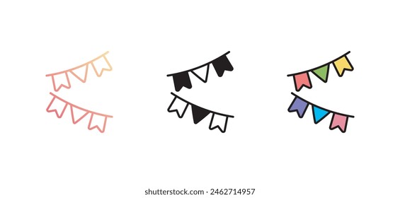 Girlanden-Icon-Design mit weißem Hintergrund Stock Illustration