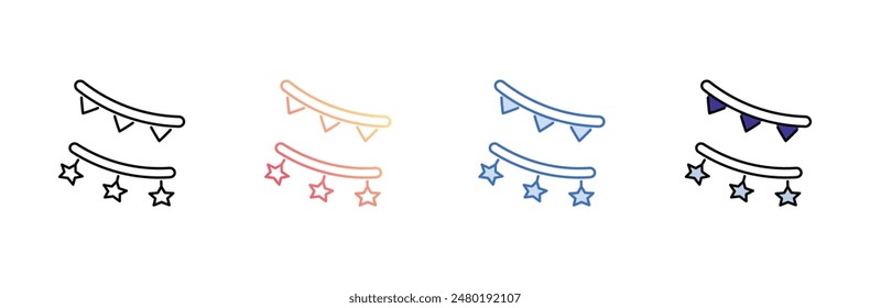 Garlands icon design with white background stock illustration