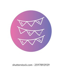 Garlands Icon for Eid Decoration and Islamic Festival Celebrations